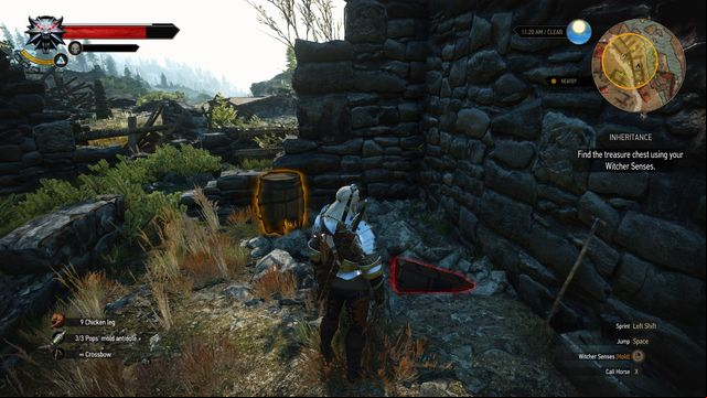 The treasure is buried in one of the destroyed houses. - The Witcher 3 Wild Hunt: Treasure hunt in Kaer Muire - list, walkthrough - Kaer Muire - The Witcher 3 Wild Hunt Guide