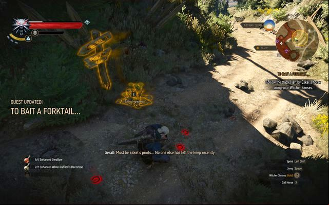 Eskels prints on the other side of the bridge - The Witcher 3 Wild Hunt: Ugly Baby - walkthrough - Kaer Morhen - The Witcher 3 Wild Hunt Guide