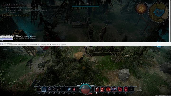 From now on, at any moment of the game, you will be able to press the tilde (~) key to bring up a grey table - V Rising: How to use console commands? - FAQ - V Rising Guide