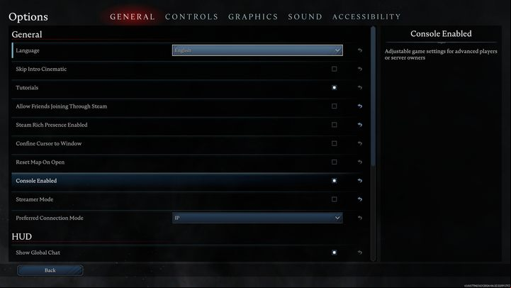 To be able to bring up the command console, you first need to enable it in the game settings - V Rising: How to use console commands? - FAQ - V Rising Guide